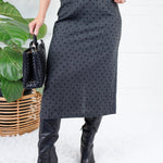 Leigh Charcoal Dottie Pencil Skirt Compania Fantastica