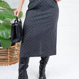 Leigh Charcoal Dottie Pencil Skirt Compania Fantastica