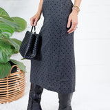 Leigh Charcoal Dottie Pencil Skirt Compania Fantastica