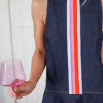 Lena Denim Front Stripe Mini Dress THML