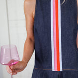Lena Denim Front Stripe Mini Dress THML