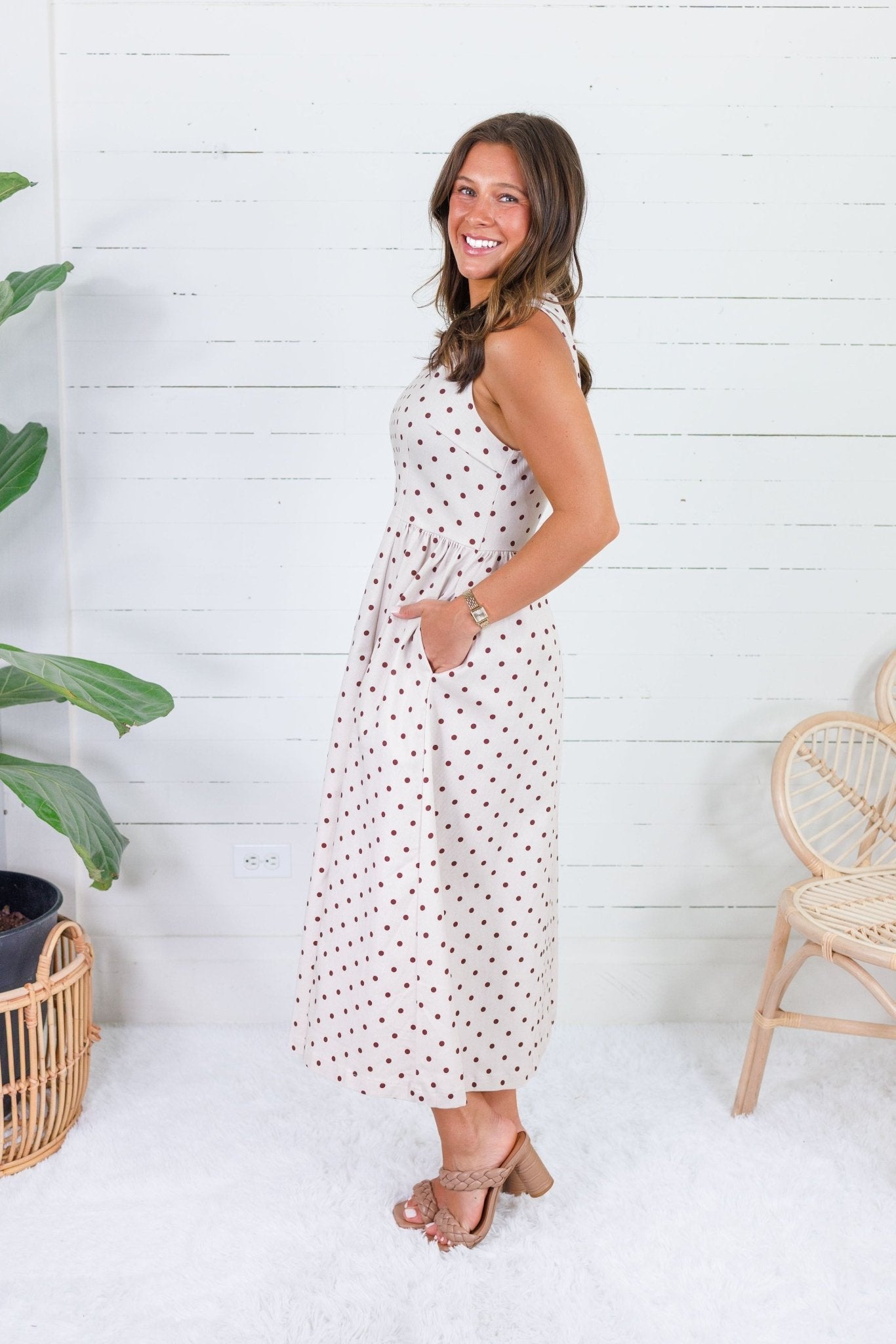 Lennie Ecru + Cocoa Dotty Dress