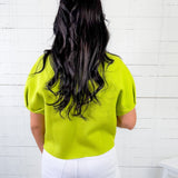 Lenora Lime Puff Sleeve Sweater GLAM