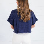 Leon Navy Cable Sweater Le Lis