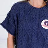 Leon Navy Cable Sweater Le Lis