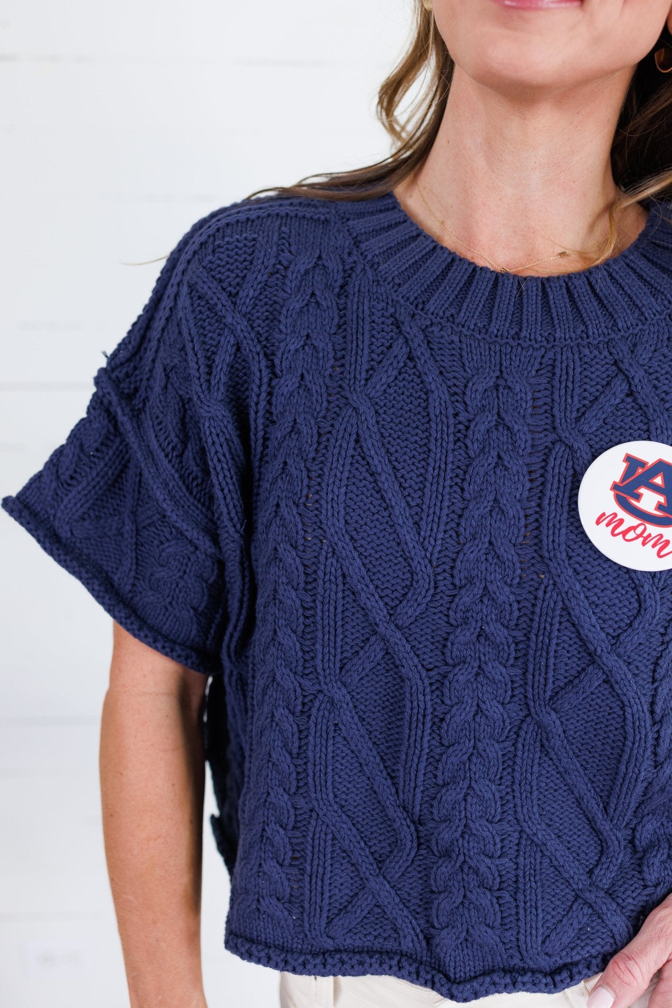 Leon Navy Cable Sweater Le Lis