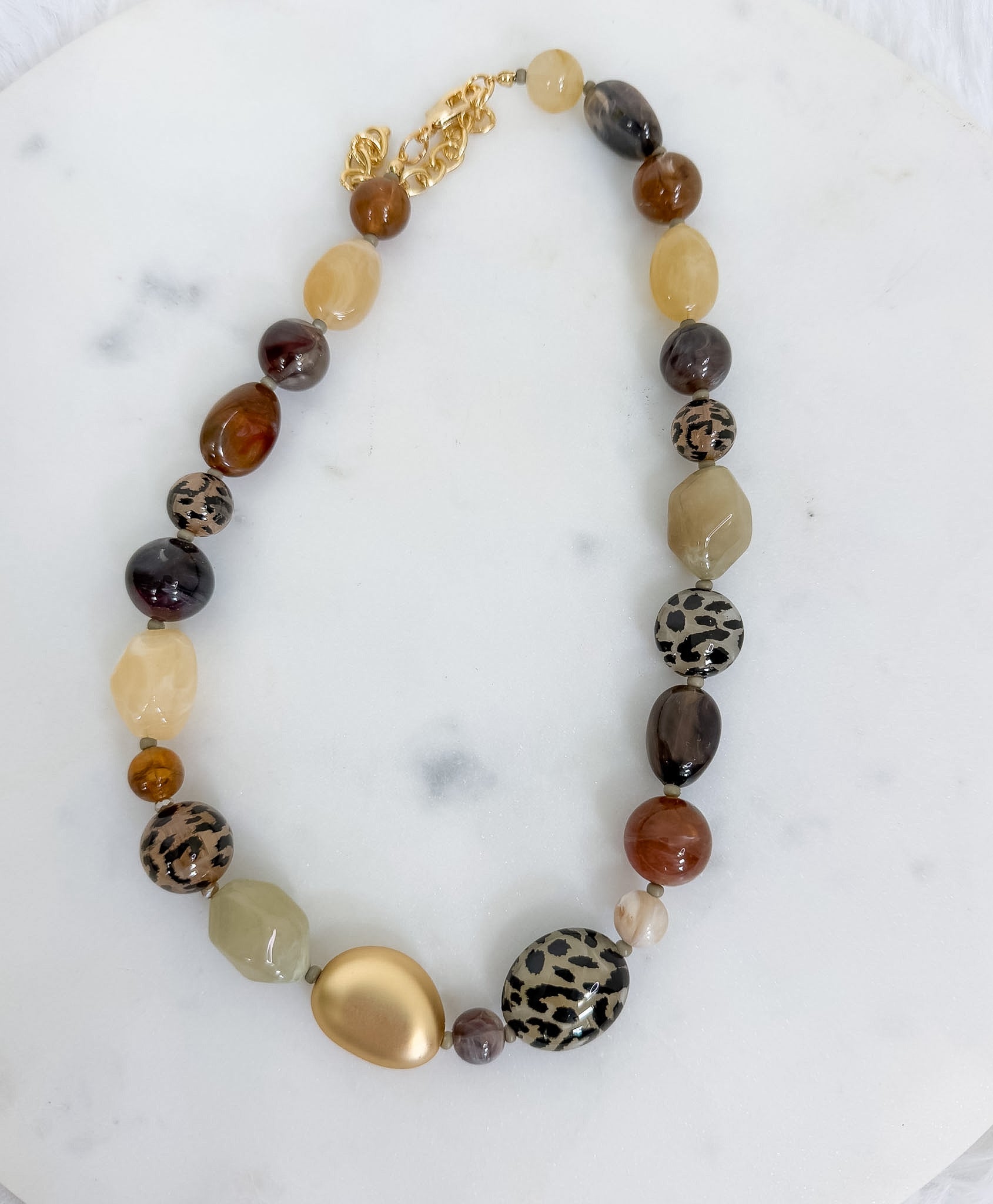 Leopard Beaded Necklace