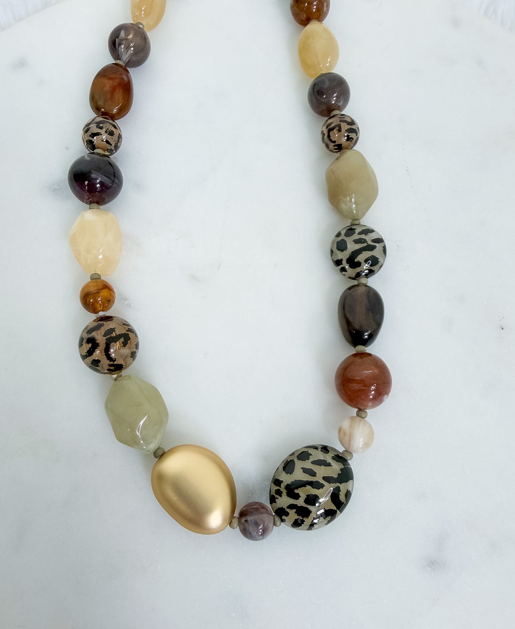 Leopard Beaded Necklace