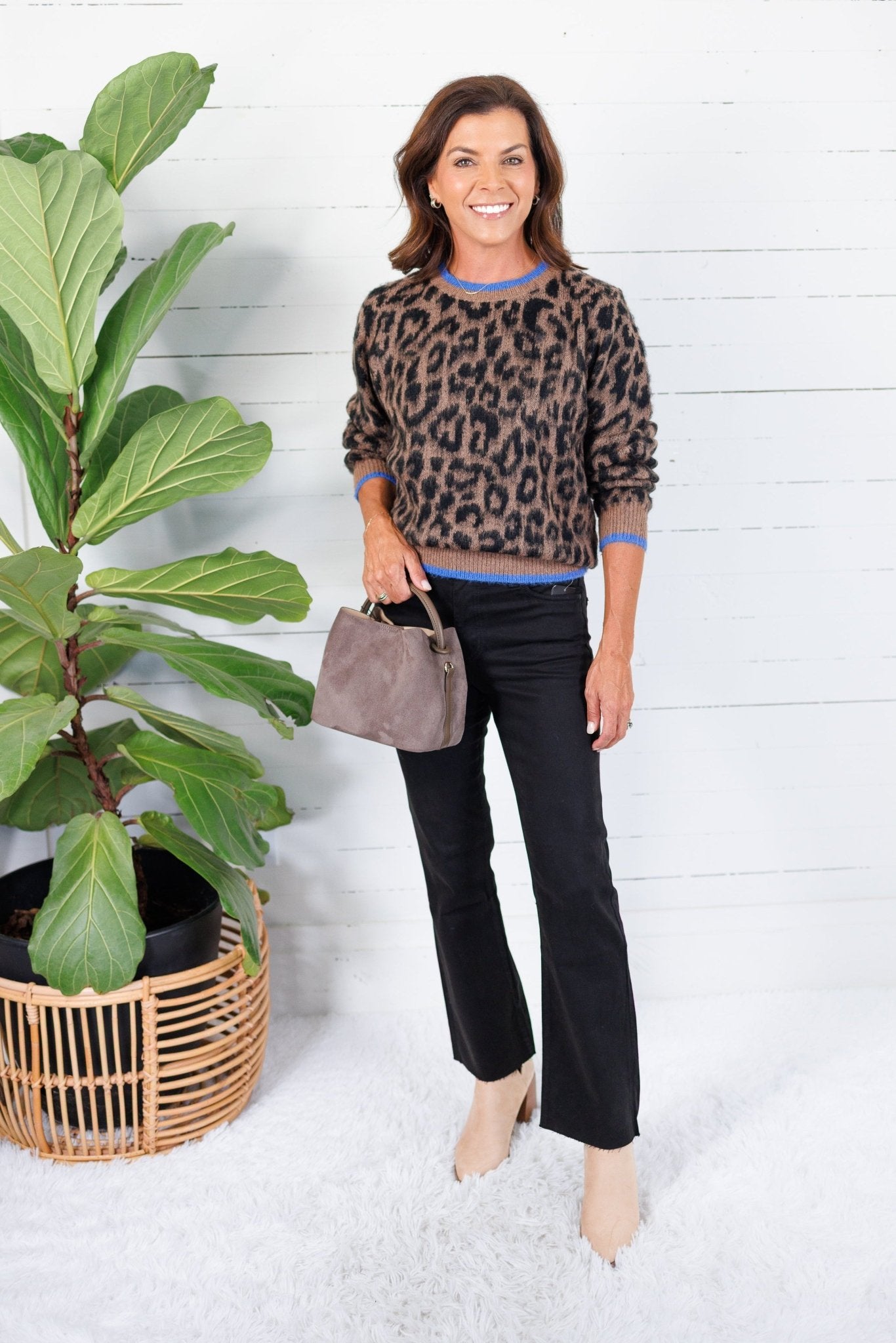 Lexi Leopard Crewneck Sweater Molly Bracken