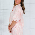 Libby Pink Eyelet Puff Sleeve Top