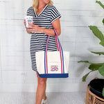 Liberty Navy Striped Mini Dress Staccato