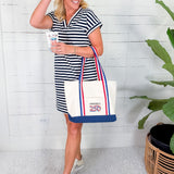 Liberty Navy Striped Mini Dress Staccato