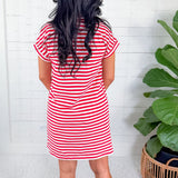 Liberty Red Striped Mini Dress Staccato