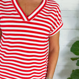 Liberty Red Striped Mini Dress Staccato