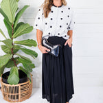 Lillian Heather Grey + Black Dotty Cardigan Le Lis