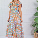 Lillian Lilac Floral Button Maxi Dress Karlie