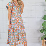 Lillian Lilac Floral Button Maxi Dress Karlie