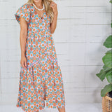 Lillian Lilac Floral Button Maxi Dress Karlie