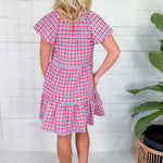 Lillian Red + Blue Gingham Mini Dress Mary Square