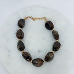 Lincoln Large Pebbled Ball Necklace Golden Stella 
