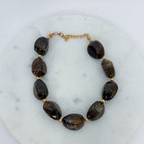 Lincoln Large Pebbled Ball Necklace Golden Stella 