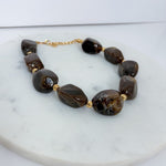 Lincoln Large Pebbled Ball Necklace Golden Stella 
