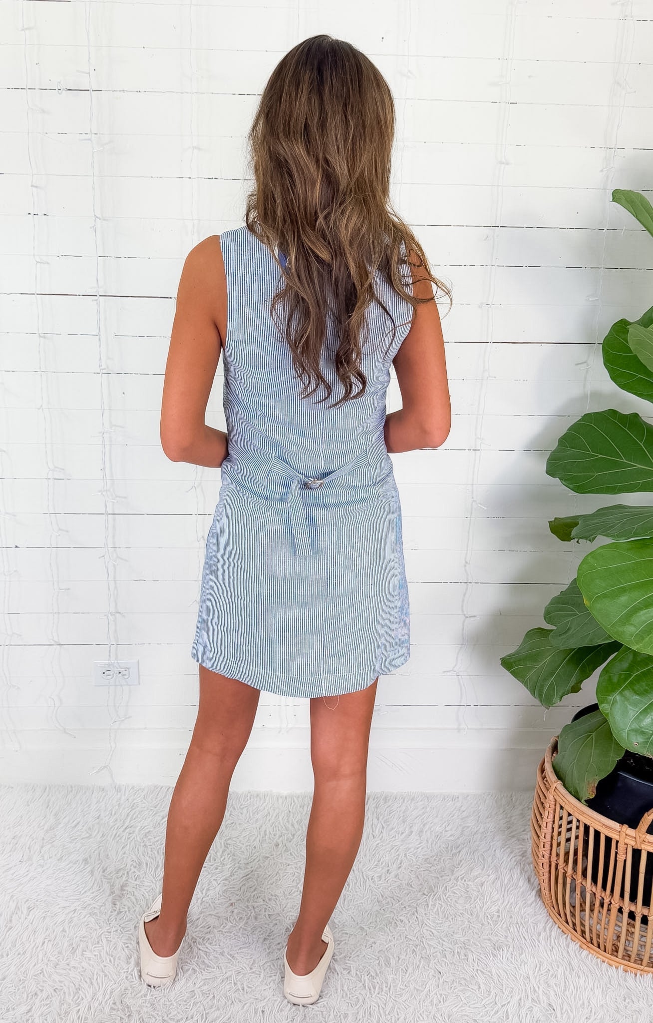 Lionel Blue Railroad Stripe Mini Dress Karlie