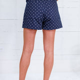 Liza Navy Polka Dot Shorts Entro
