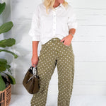 Lizzy Olive Dotty Mini Barrel Pants Entro