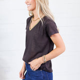 Lomax Dark Cocoa + Bronze Neck Top Molly Bracken