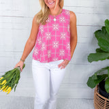 Longview Pink Embroidered Top Entro