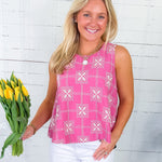 Longview Pink Embroidered Top Entro