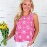 Longview Pink Embroidered Top Entro