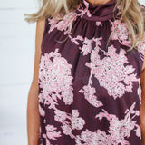 Lorelei Burgundy Abstract Floral Maxi Dress