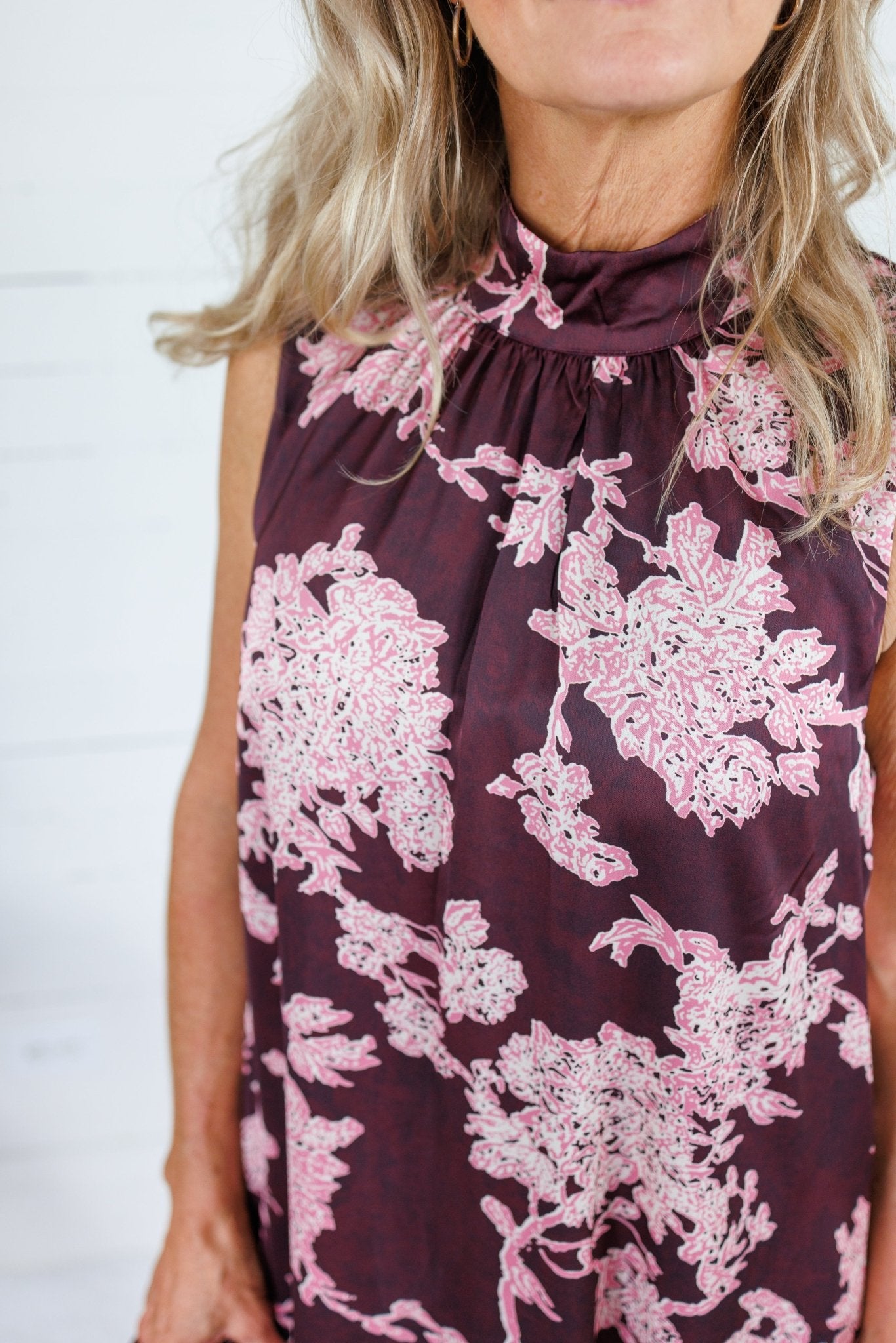 Lorelei Burgundy Abstract Floral Maxi Dress