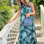 Lorelei Pine Abstract Floral Maxi Dress