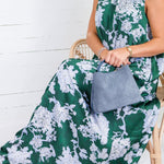 Lorelei Pine Abstract Floral Maxi Dress