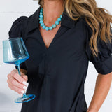 Luanne Black Pleated A-Line Maxi Dress Pinch
