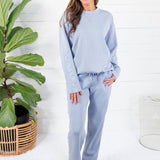 Lucas Washed Blue Satin Trim Pants Fate