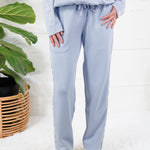 Lucas Washed Blue Satin Trim Pants Fate