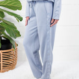Lucas Washed Blue Satin Trim Pants Fate