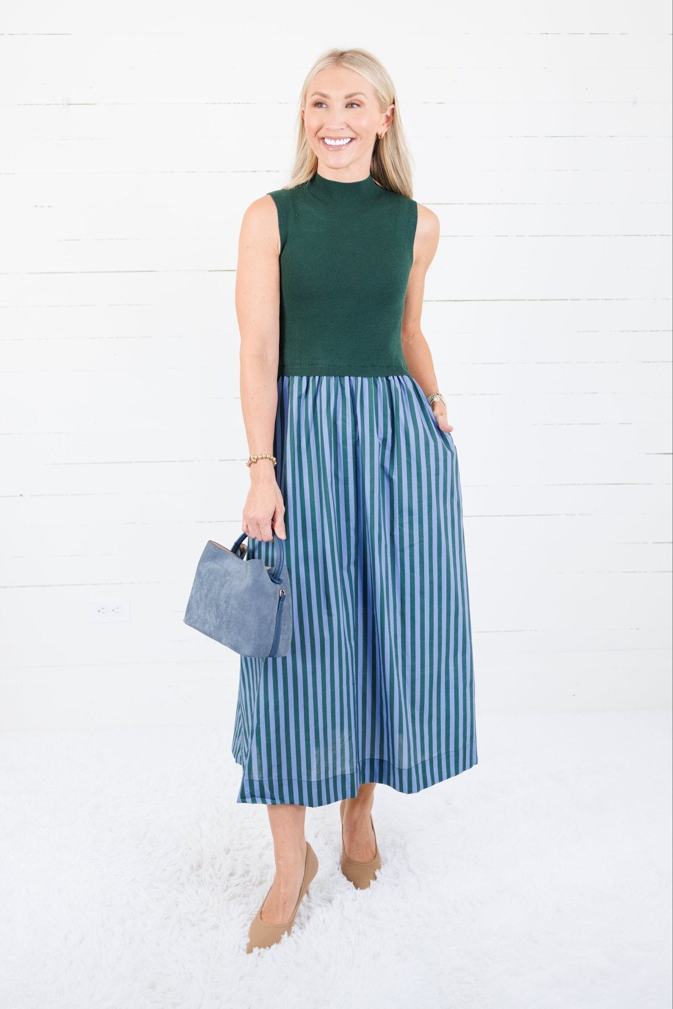 Lucia Blue Suede Bag