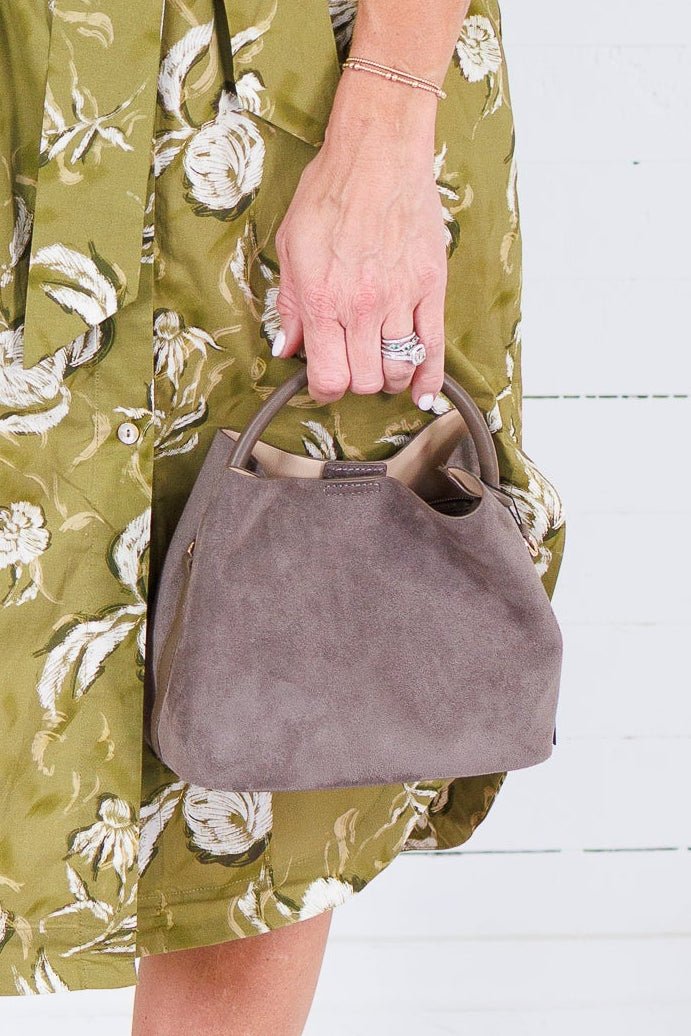 Lucia Toffee Suede Bag