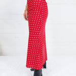 Lucy Red Polka Dot Silky Slip Skirt Sunday Edition