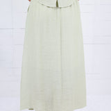 Lulu Light Olive Button Front Skirt Blu Pepper