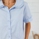 Mable Powder Blue Peter Pan Poplin Top