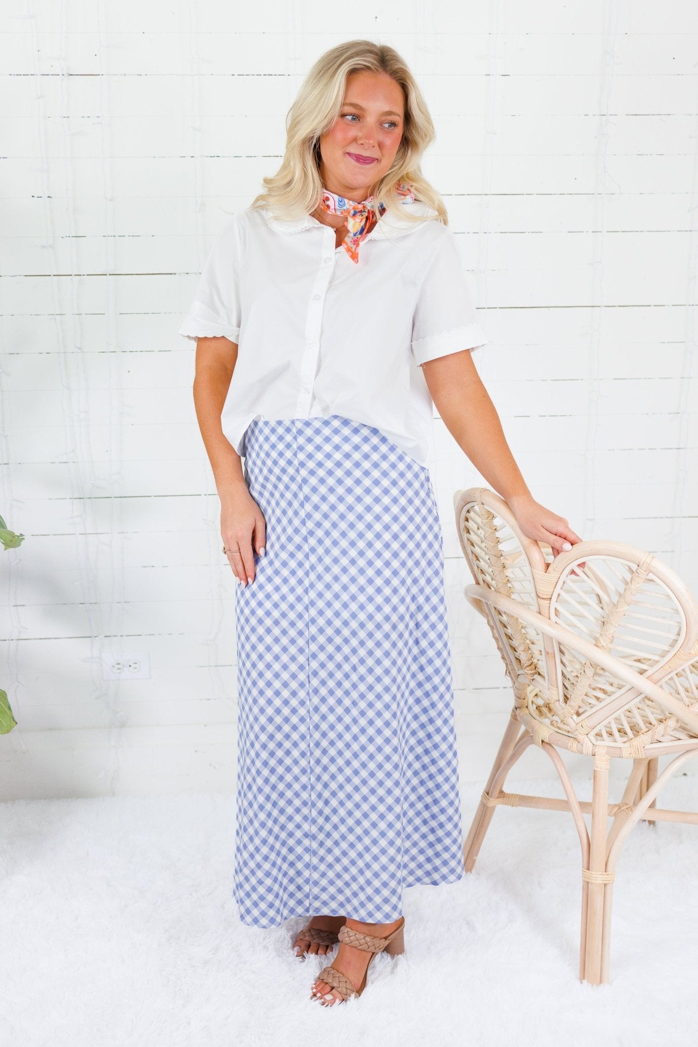 Mable White Peter Pan Poplin Top 