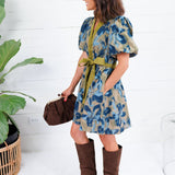 Macky Olive + Blues Mini Dress Entro