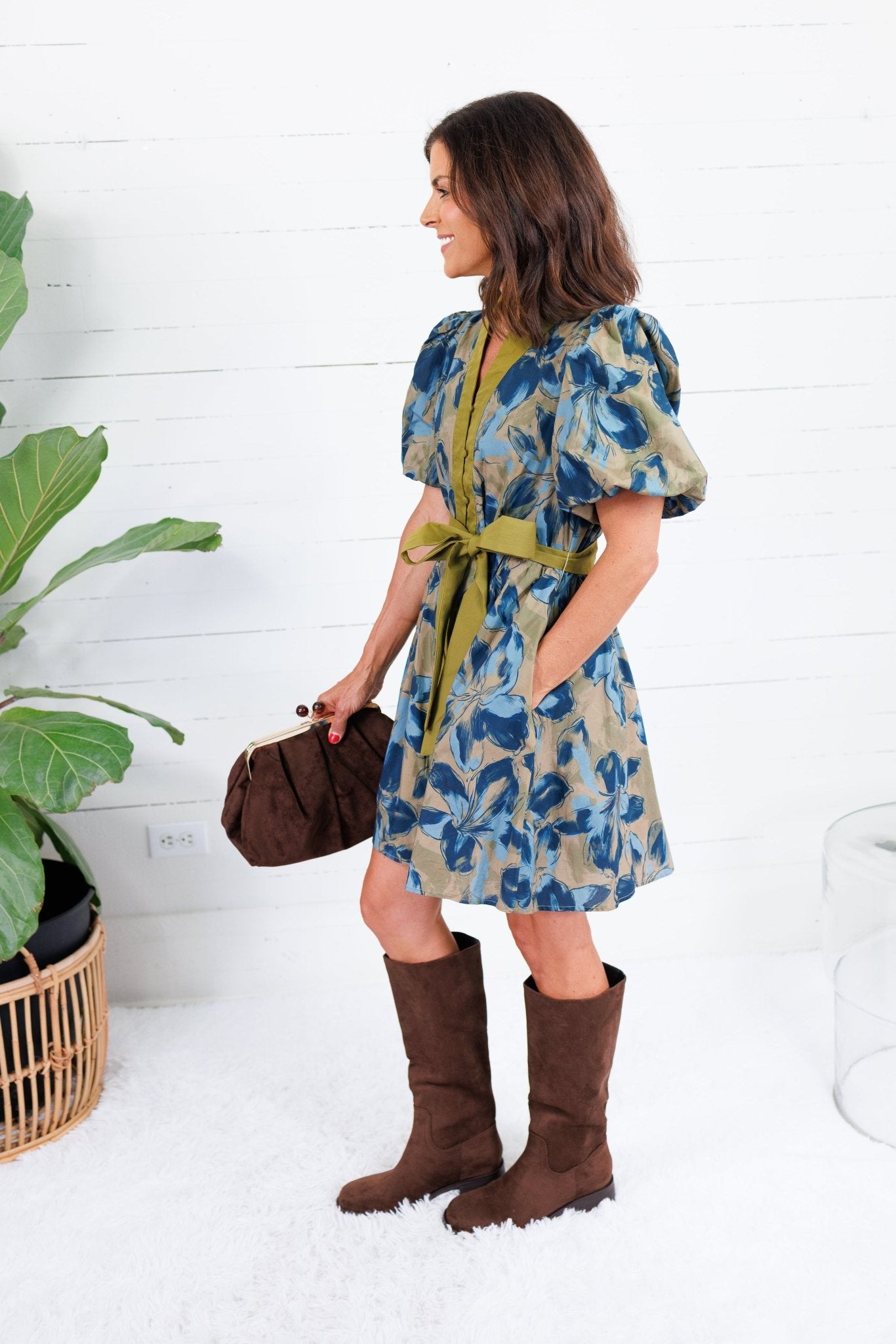 Macky Olive + Blues Mini Dress Entro