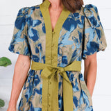 Macky Olive + Blues Mini Dress Entro